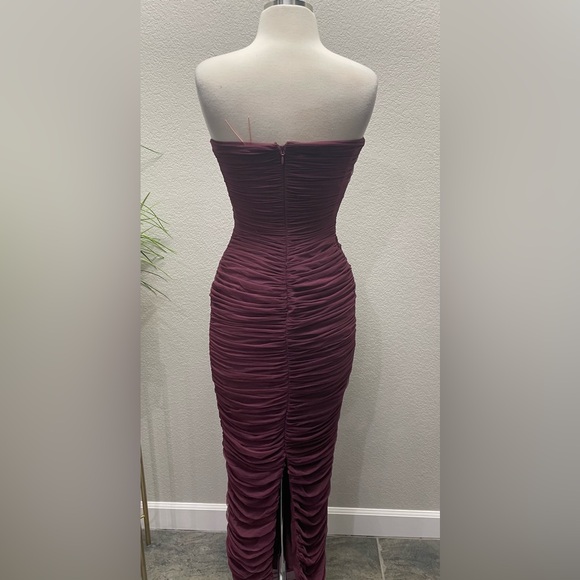 New! House of CB Sapphire Wine Gathered Maxi Dress Sz Medium $239 - Picture 8 of 8
